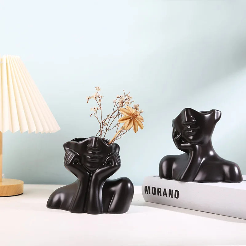 Luxury Nordic Ceramic Vase Scandinavian Style for Living Room Table Flower Arrangement Home Decor