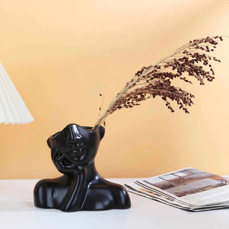 Luxury Nordic Ceramic Vase Scandinavian Style for Living Room Table Flower Arrangement Home Decor